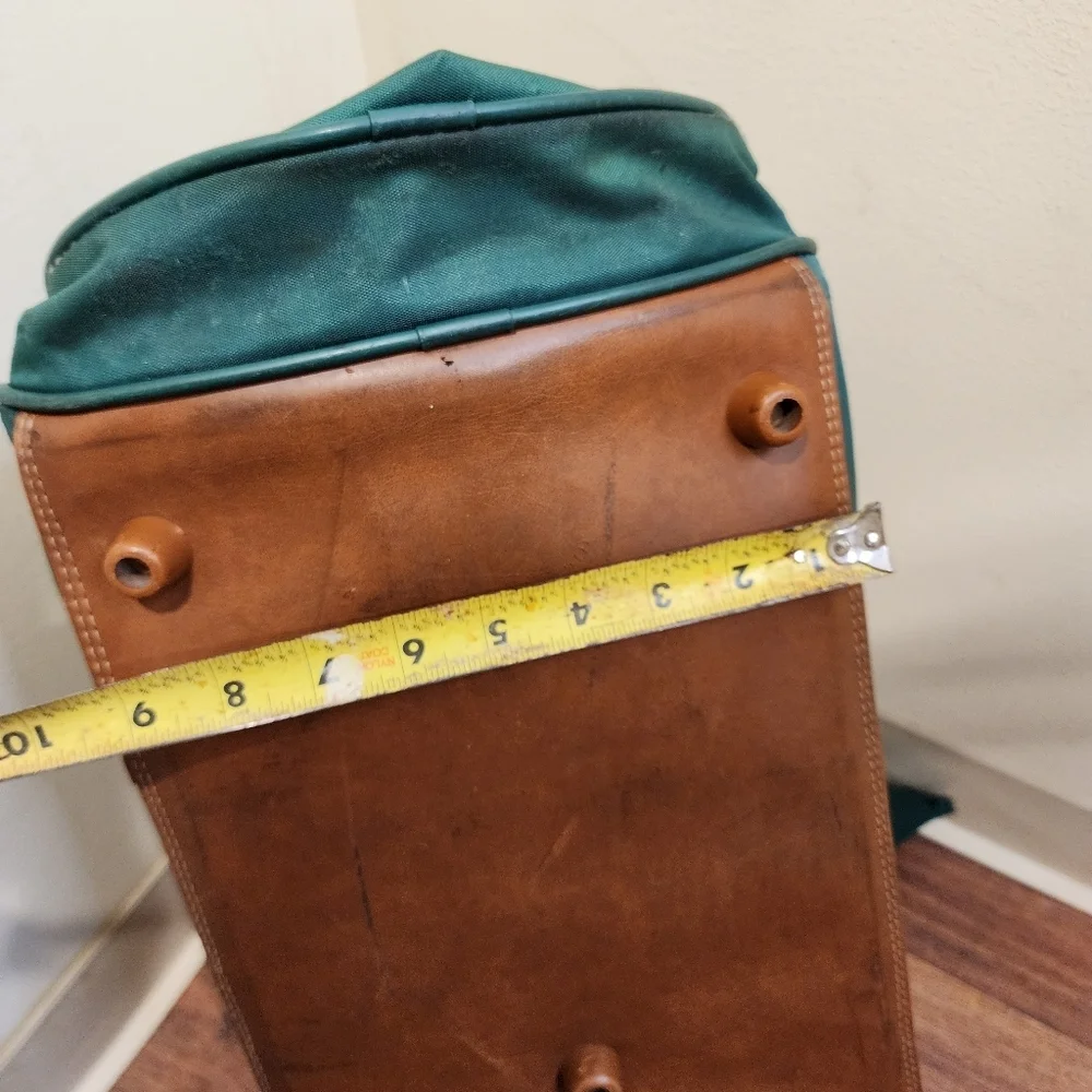 Jaguar Vintage Set Of 2 Travel Bags Teal Duffel Bag with Tan Straps
